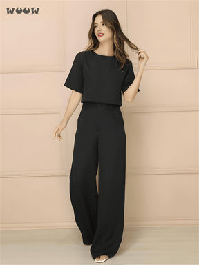 Conjunto Alfaiataria T-Shirt E Calça Pantalona Betina