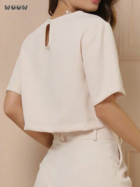 Conjunto Alfaiataria T-Shirt E Calça Pantalona Betina