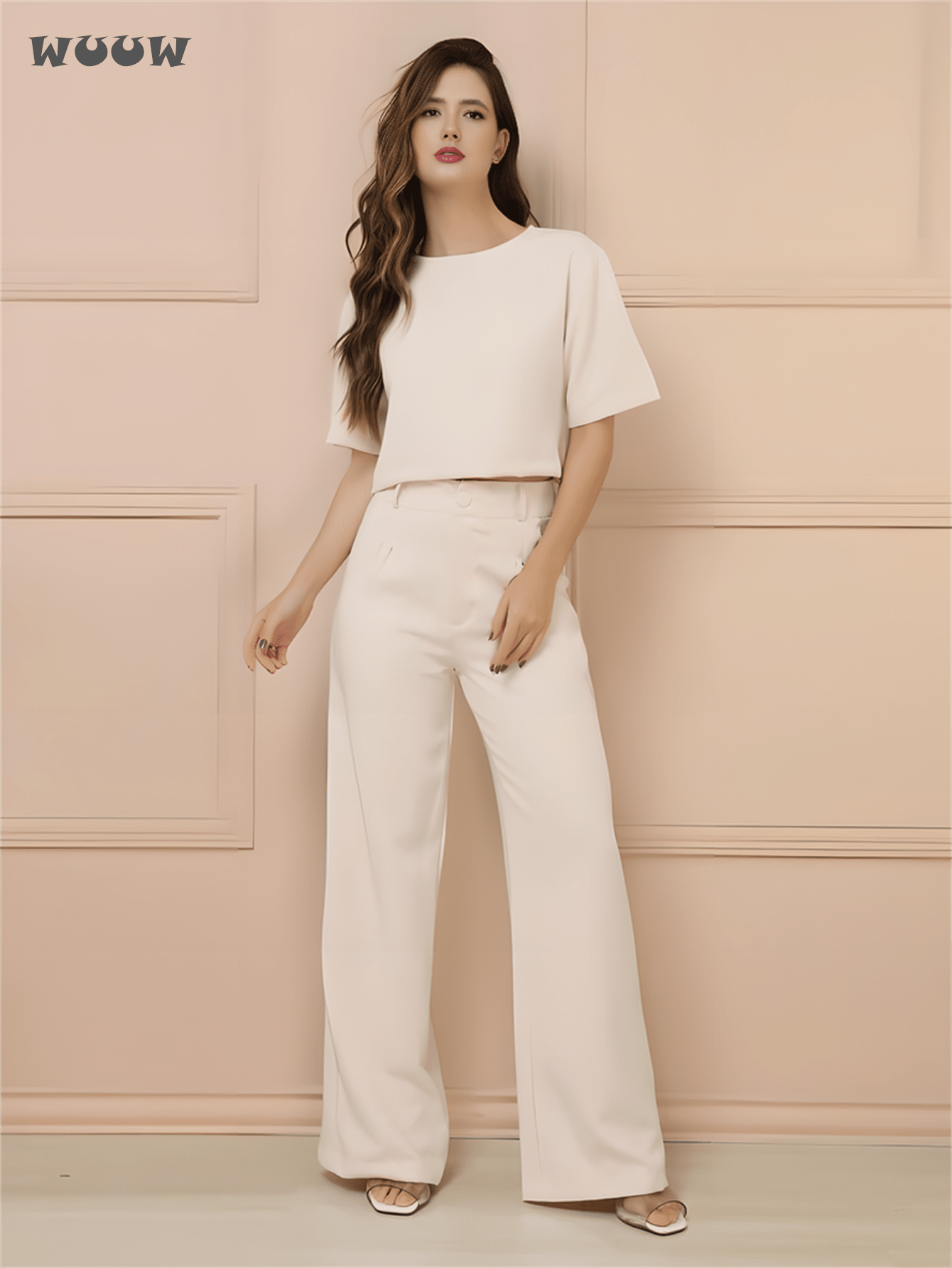 Conjunto Alfaiataria T-Shirt E Calça Pantalona Betina