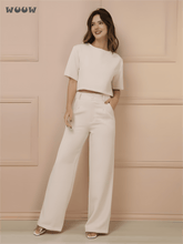 Conjunto Alfaiataria T-Shirt E Calça Pantalona Betina