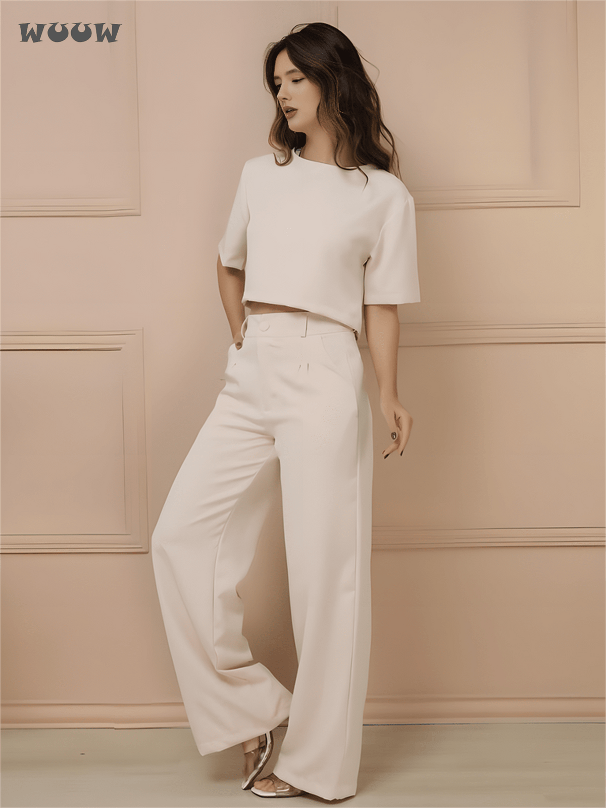 Conjunto Alfaiataria T-Shirt E Calça Pantalona Betina