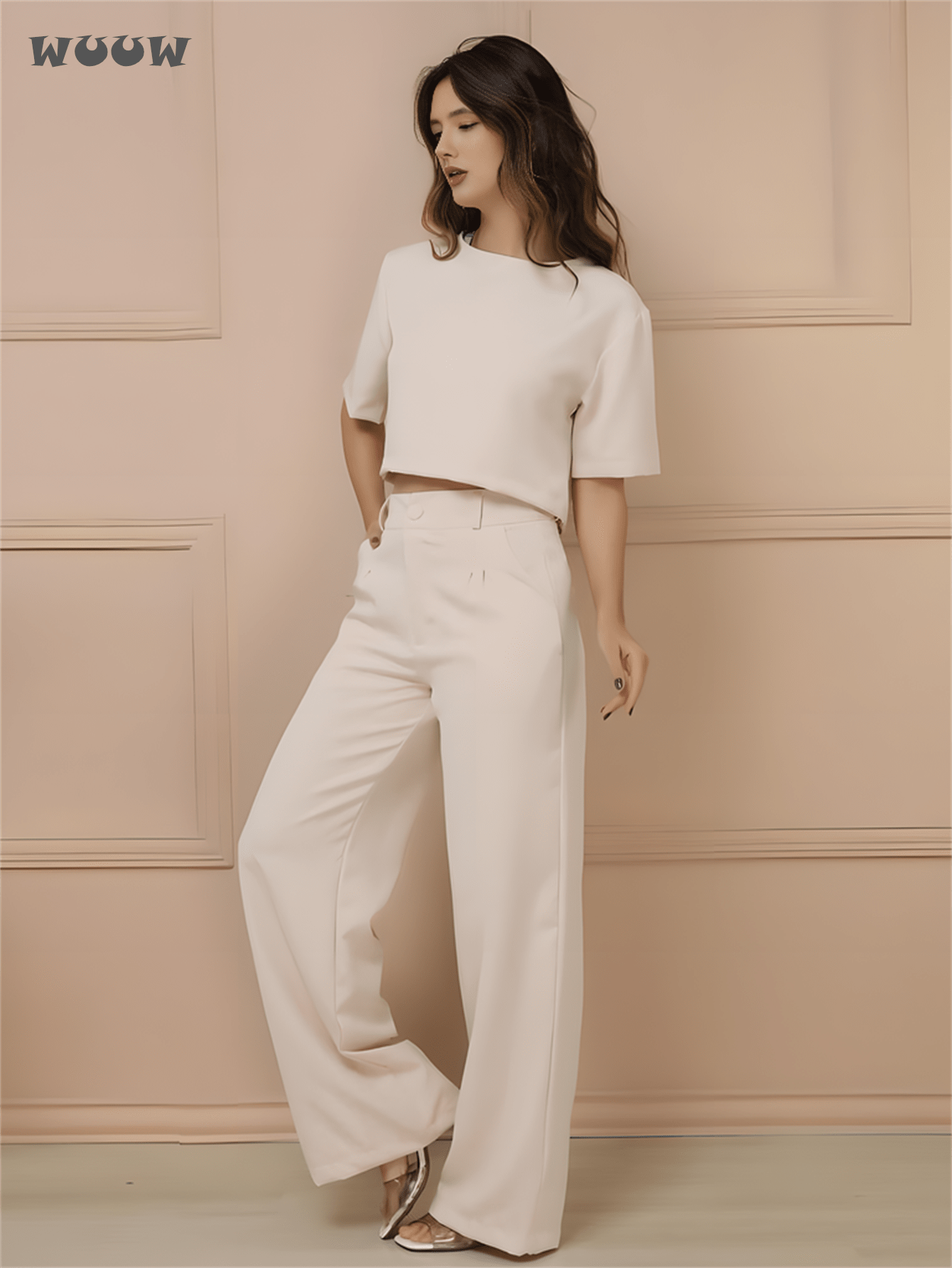 Conjunto Alfaiataria T-Shirt E Calça Pantalona Betina