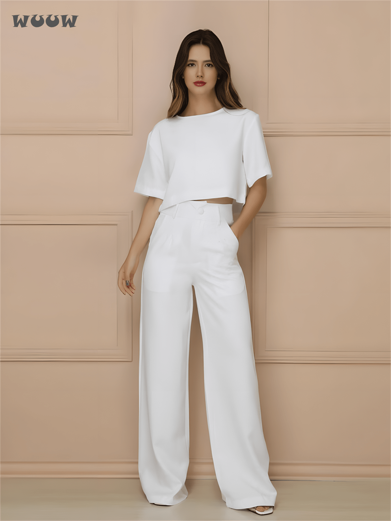 Conjunto Alfaiataria T-Shirt E Calça Pantalona Betina