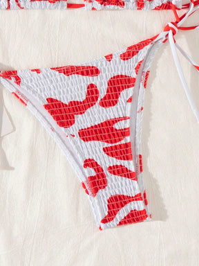 Biquíni Triângulo Multicolorido com Detalhe Franzido