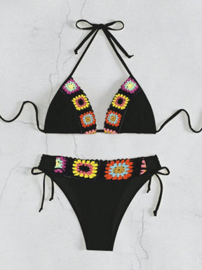 Biquíni Floral Halter Neck Verão Chic