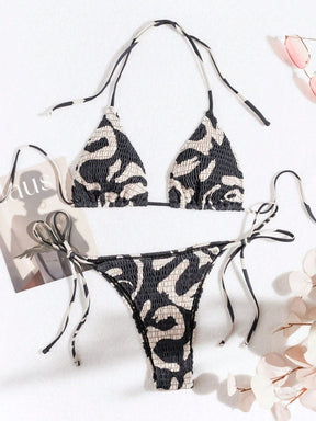 Biquíni Triângulo Multicolorido com Detalhe Franzido