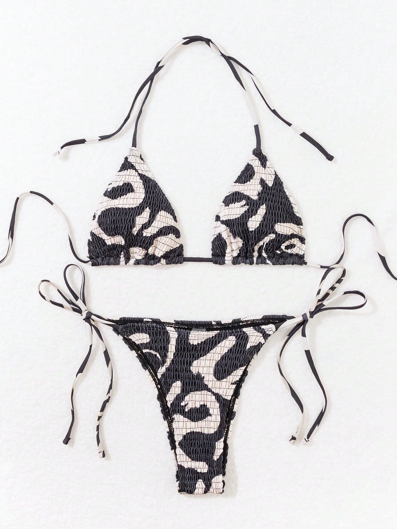 Biquíni Triângulo Multicolorido com Detalhe Franzido