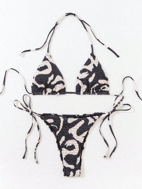 Biquíni Triângulo Multicolorido com Detalhe Franzido