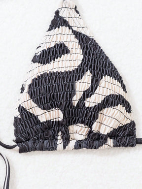 Biquíni Triângulo Multicolorido com Detalhe Franzido