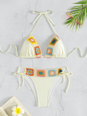 Biquíni Floral Halter Neck Verão Chic