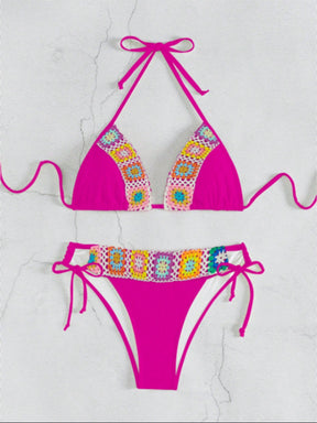 Biquíni Floral Halter Neck Verão Chic