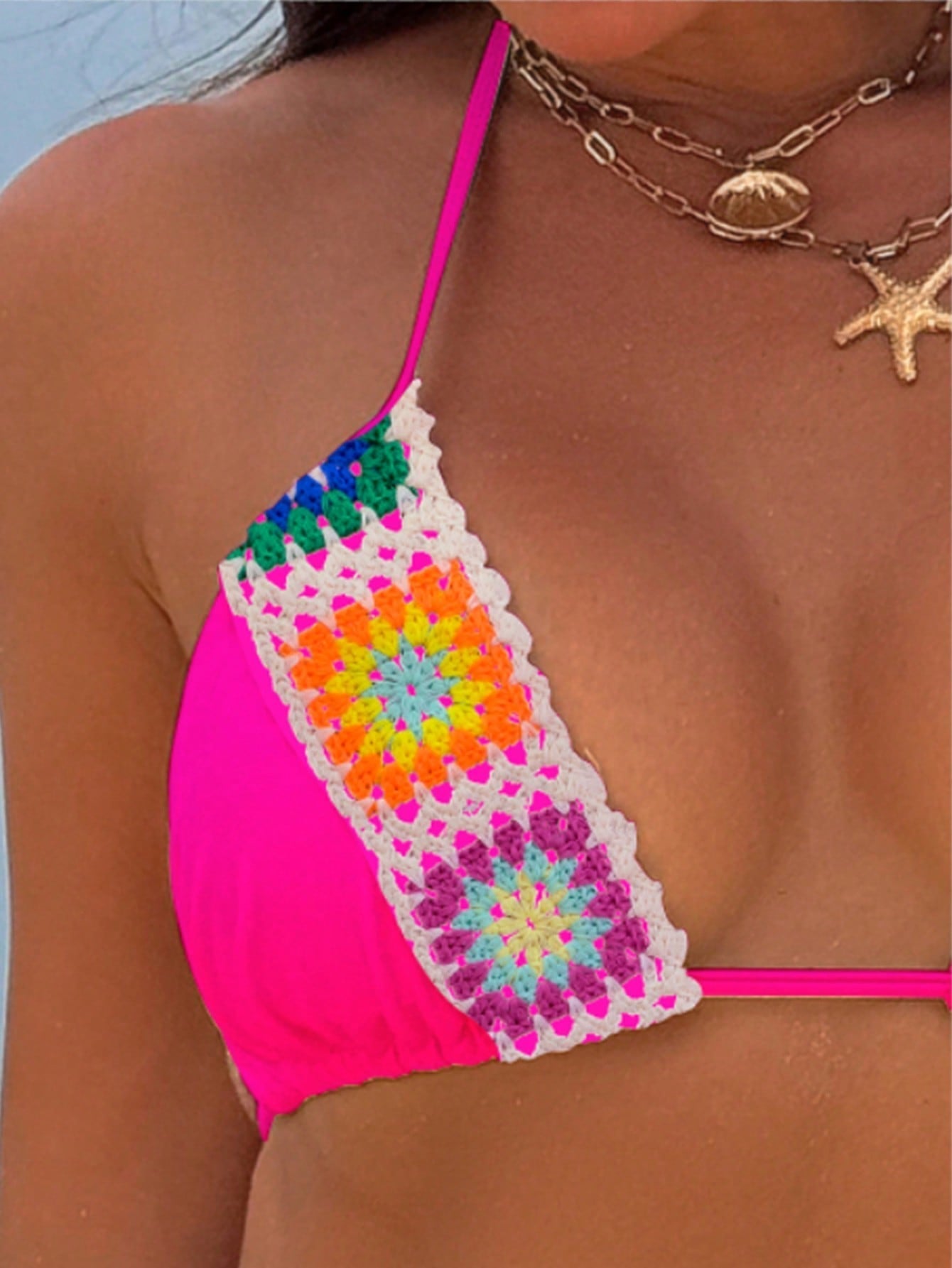 Biquíni Floral Halter Neck Verão Chic