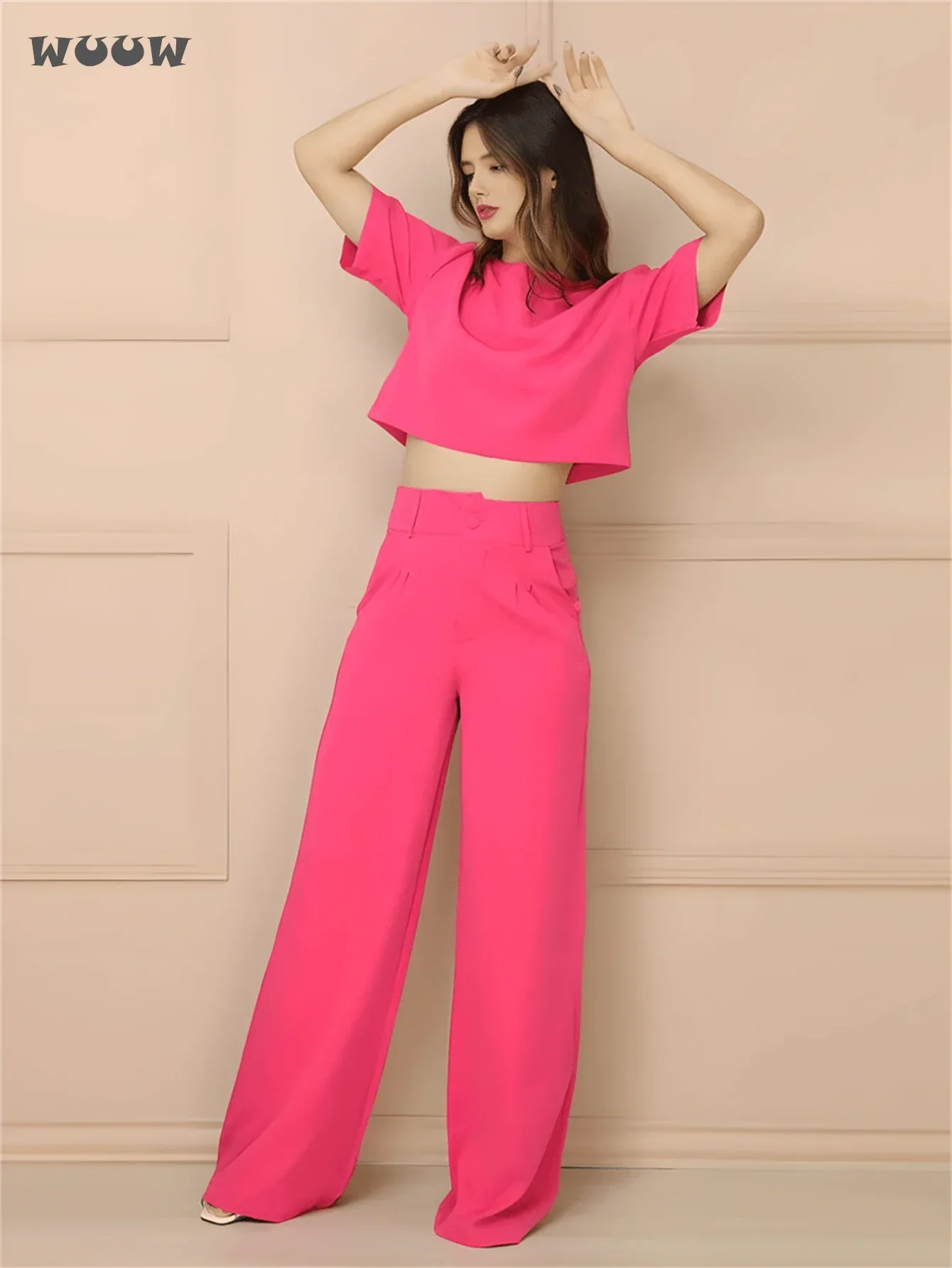 Conjunto Alfaiataria T-Shirt E Calça Pantalona Betina