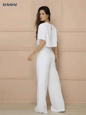 Conjunto Alfaiataria T-Shirt E Calça Pantalona Betina