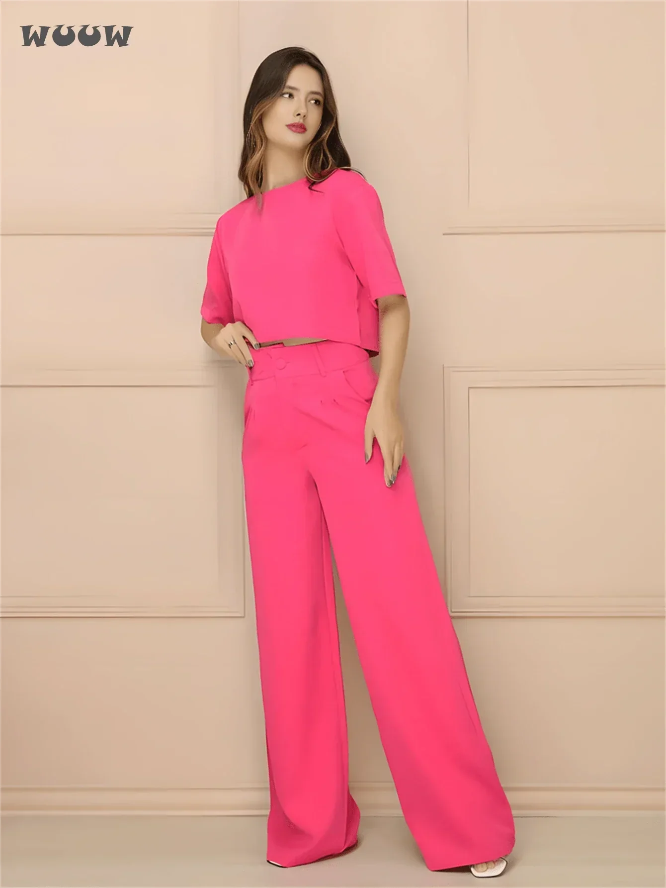 Conjunto Alfaiataria T-Shirt E Calça Pantalona Betina