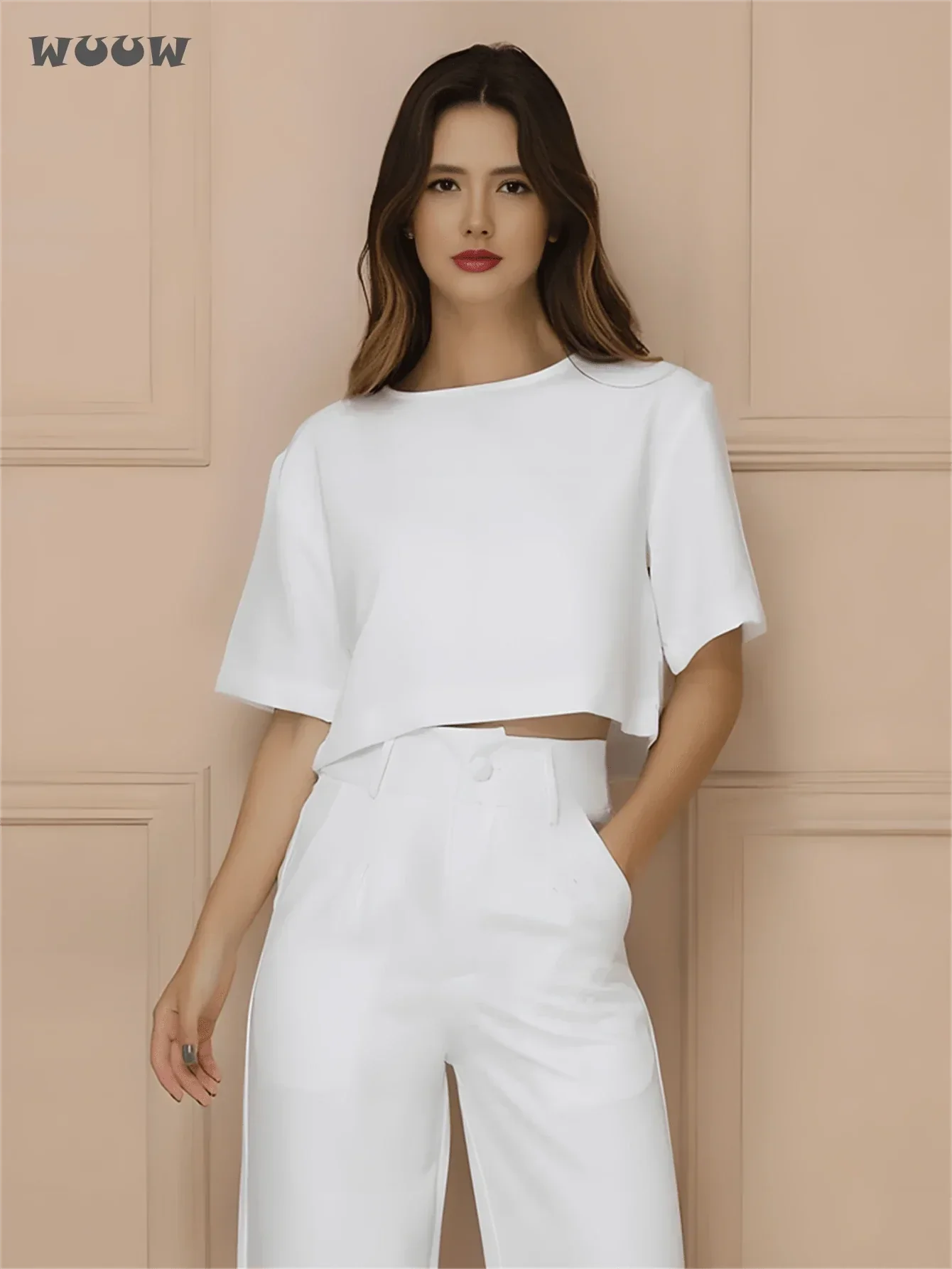 Conjunto Alfaiataria T-Shirt E Calça Pantalona Betina