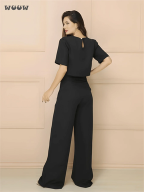 Conjunto Alfaiataria T-Shirt E Calça Pantalona Betina