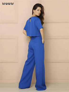 Conjunto Alfaiataria T-Shirt E Calça Pantalona Betina