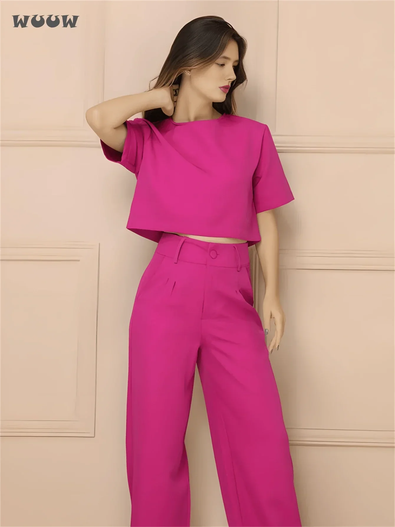 Conjunto Alfaiataria T-Shirt E Calça Pantalona Betina