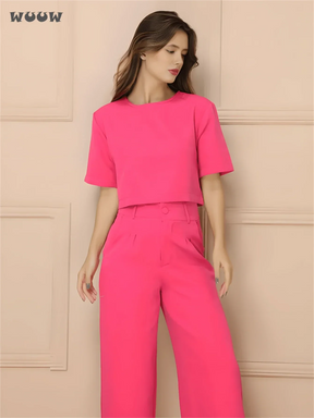 Conjunto Alfaiataria T-Shirt E Calça Pantalona Betina