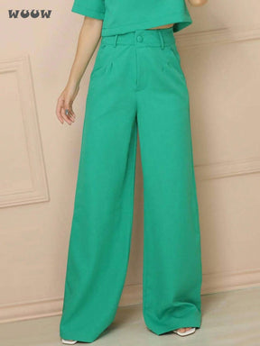 Conjunto Alfaiataria T-Shirt E Calça Pantalona Betina