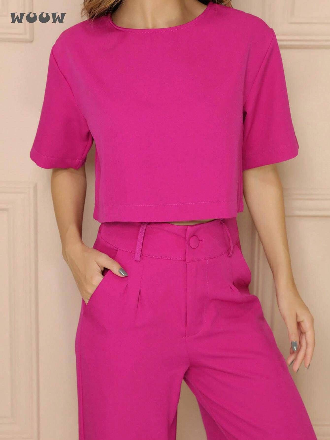 Conjunto Alfaiataria T-Shirt E Calça Pantalona Betina