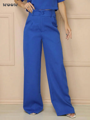 Conjunto Alfaiataria T-Shirt E Calça Pantalona Betina