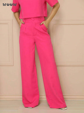 Conjunto Alfaiataria T-Shirt E Calça Pantalona Betina