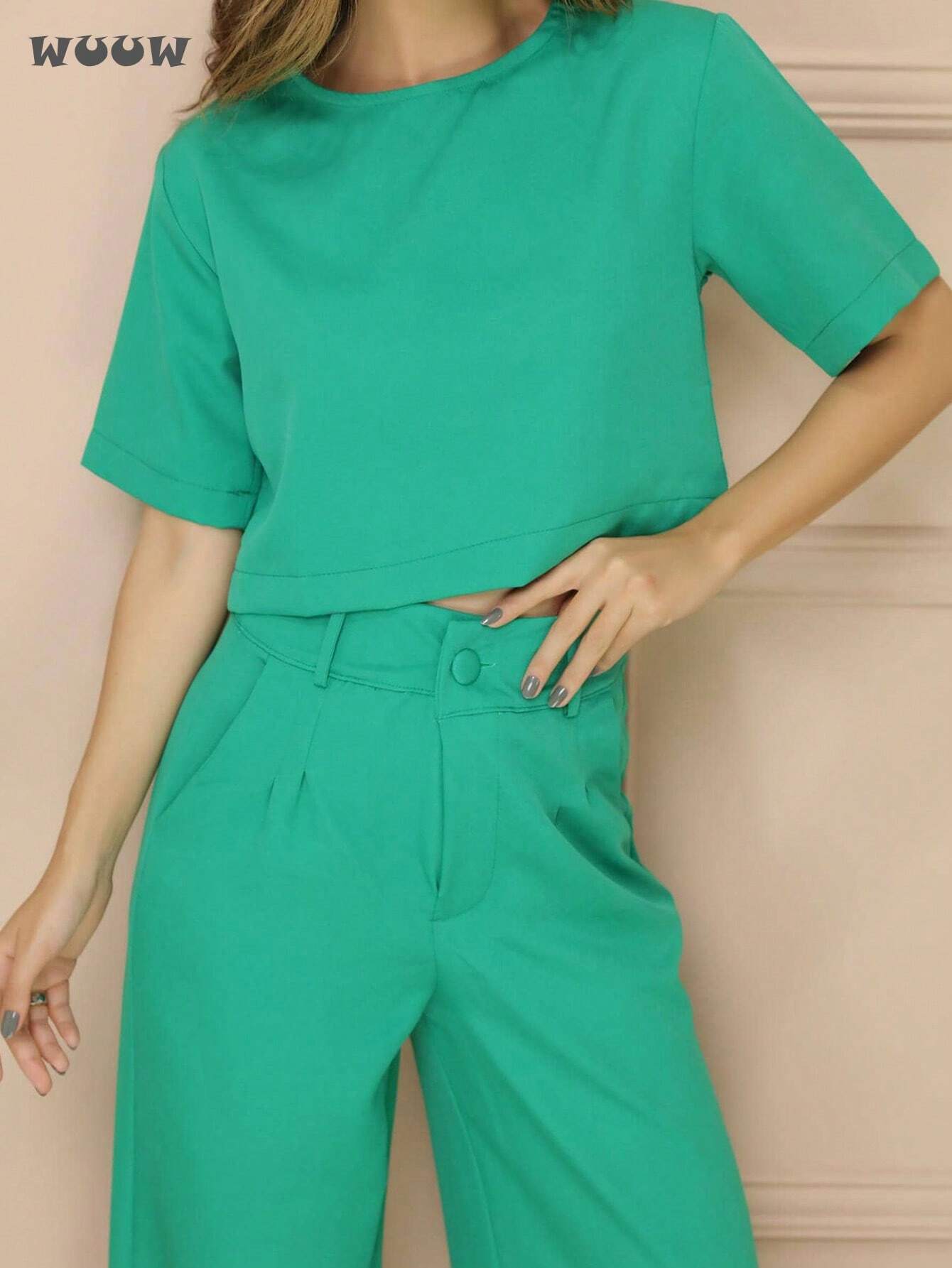 Conjunto Alfaiataria T-Shirt E Calça Pantalona Betina