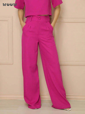 Conjunto Alfaiataria T-Shirt E Calça Pantalona Betina